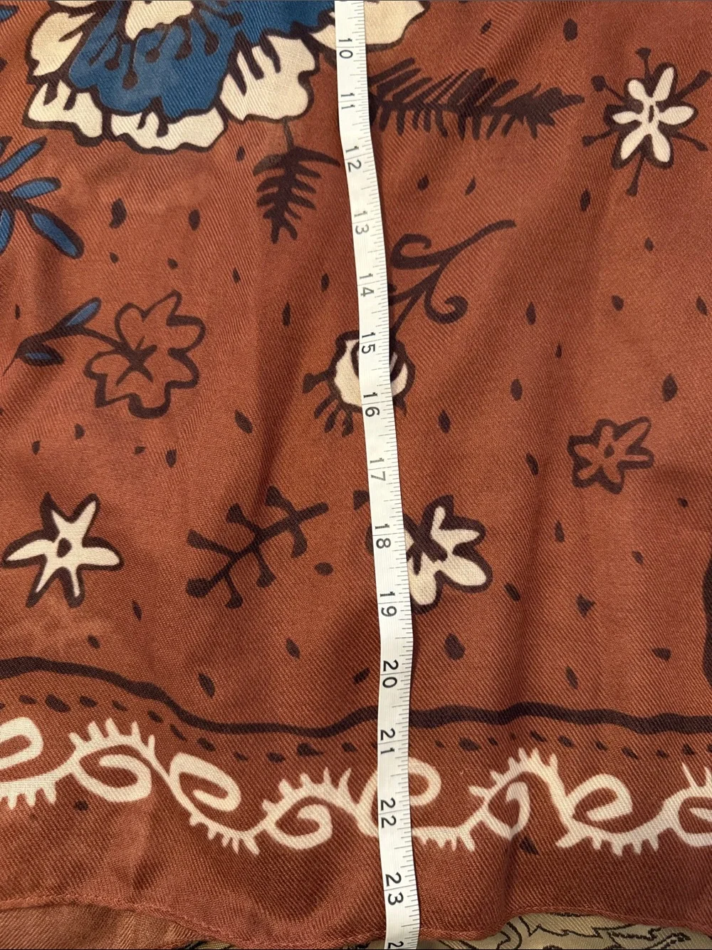 Rust Floral Lightweight Scarf - Unbranded